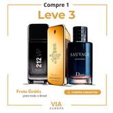 QUEIMA DE ESTOQUE - 3 Perfumes Masculinos Importados (100ml cada) - Sauvage Dior l One Million l 212 VIP Black
