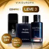 Kit - 3 Perfumes Masculinos Importados (100ml cada) - Sauvage Dior | Bleu de Chanel | 212 VIP Black [PROMOÇÃO MÊS DA INDEPENDÊNCIA]