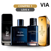 Kit 4 Perfumes Masculinos Importados (100ml cada) - Sauvage Dior l One Million l 212 VIP Black  l Bleu De Chanel [ ÚLTIMAS UNIDADES )