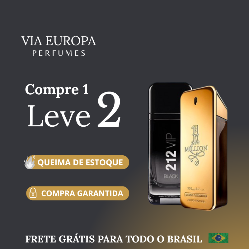 Combo 2 Perfumes Masculinos Importados (100ml) - 1 million, 212 vip [QUEIMA DE ESTOQUE]